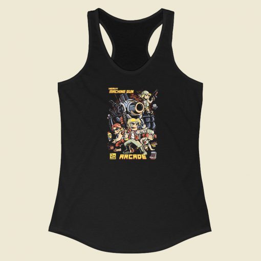 Heavy Machine Gun 80s Racerback Tank Top