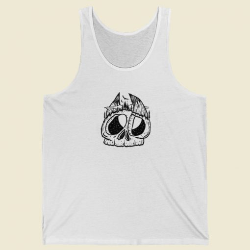 Horns Skull Psycho 80s Tank Top