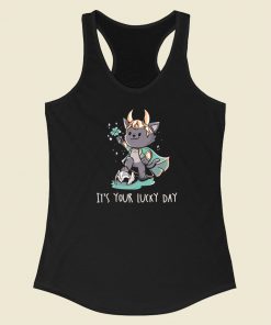 Its Your Lucky Day 80s Racerback Tank Top