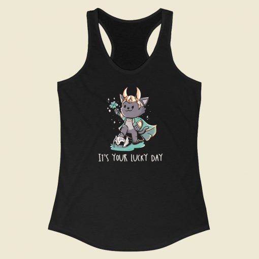 Its Your Lucky Day 80s Racerback Tank Top