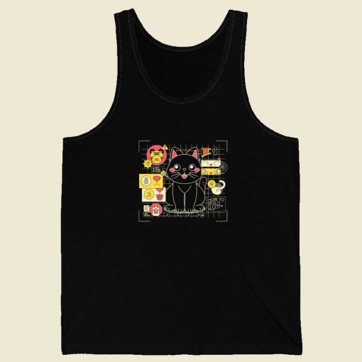 Japanese Cat Graph 80s Tank Top