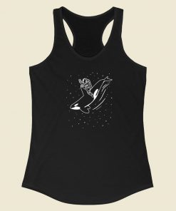 Killer Whale Astronaut 80s Racerback Tank Top