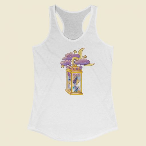 Lantern Dreams Graphic 80s Racerback Tank Top