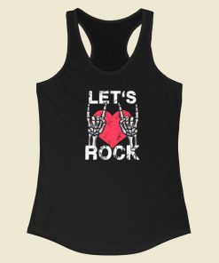 Lets Rock And Roll Music Vintage 80s Racerback Tank Top