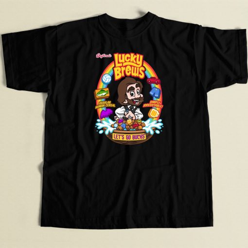 Funny Lucky Brews Cereal 80s T Shirt Style