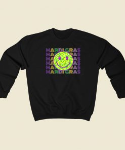 Mardi Gras Leopard Smiley Face Sweatshirts Style