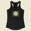 Mardi Gras Leopard Smiley Face Racerback Tank Top