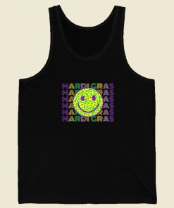 Mardi Gras Leopard Smiley Face Tank Top