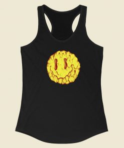 Melty Smiley Face 80s Racerback Tank Top