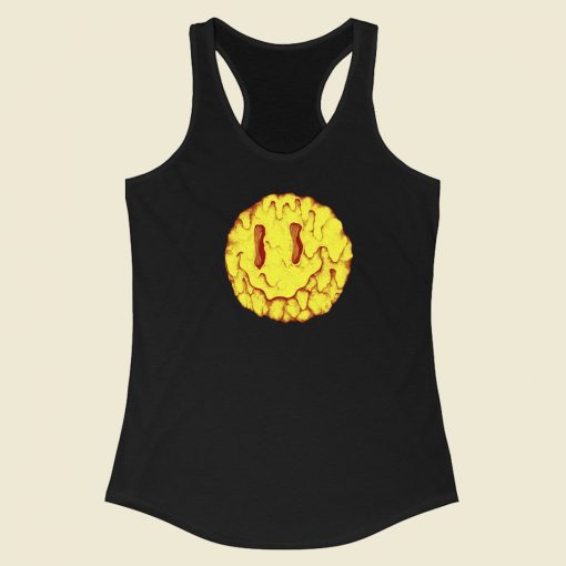 Melty Smiley Face 80s Racerback Tank Top