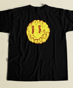 Melty Smiley Face 80s T Shirt Style