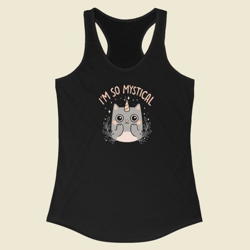 Mystical Kitty Funny 80s Racerback Tank Top