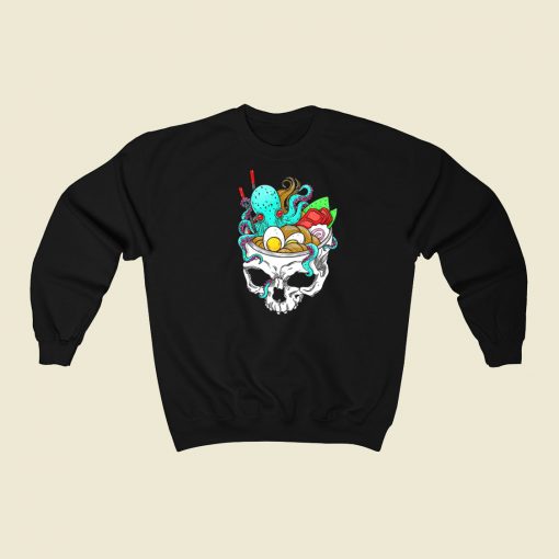 Octopus Skull Ramen 80s Sweatshirts Style