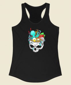 Octopus Skull Ramen 80s Racerback Tank Top