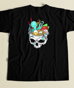 Octopus Skull Ramen 80s T Shirt Style