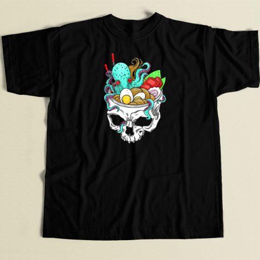 Octopus Skull Ramen 80s T Shirt Style