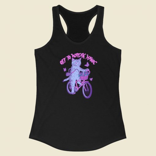 Off To Wreak Havoc 80s Racerback Tank Top