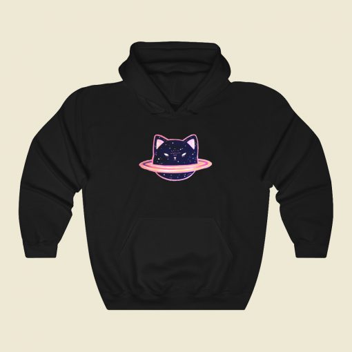 Planet Saturncat Kawaii 80s Hoodie Style