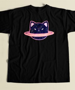 Planet Saturncat Kawaii 80s T Shirt Style