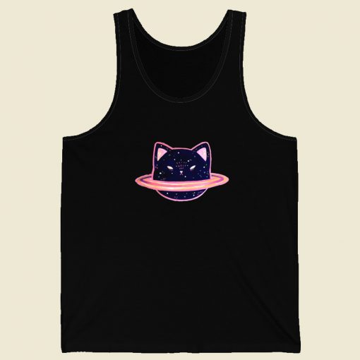 Planet Saturncat Kawaii 80s Tank Top