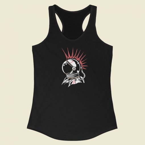 Punk Astronaut Graphic 80s Racerback Tank Top