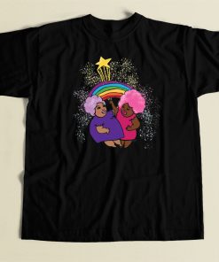 Rainbow Cloud Hair 80s T Shirt Style