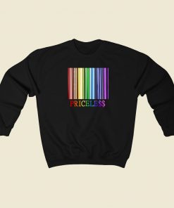 Rainbow Pride Priceless Barcode 80s Sweatshirts Style