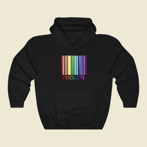 Rainbow Pride Priceless Barcode Hoodie Style