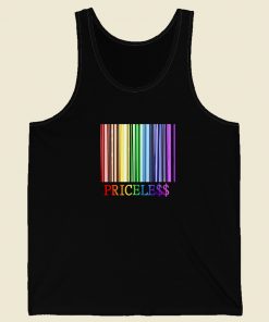 Rainbow Pride Priceless Barcode 80s Tank Top
