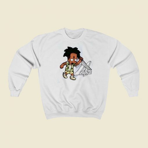 Rapper 21 Savage Parody Bart Simpson Sweatshirts Style