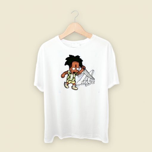 Rapper 21 Savage Parody Bart Simpson T Shirt Style