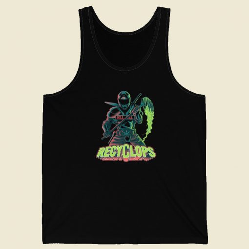 Recyclops Destroy Graphic 80s Tank Top