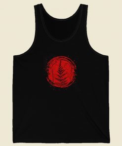 Red Moon Fern Graphic 80s Tank Top