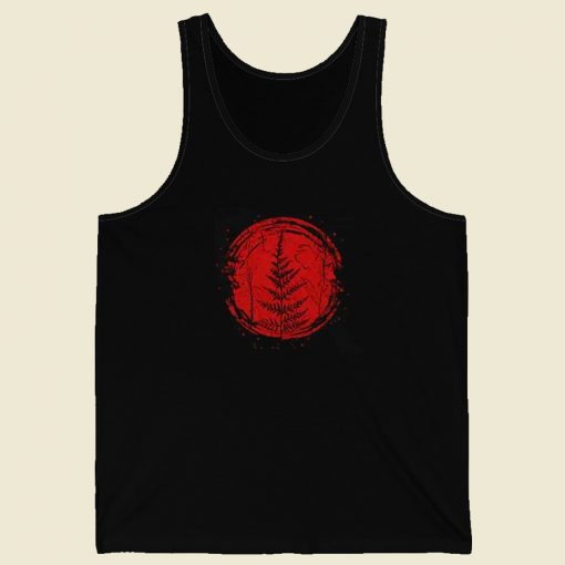 Red Moon Fern Graphic 80s Tank Top