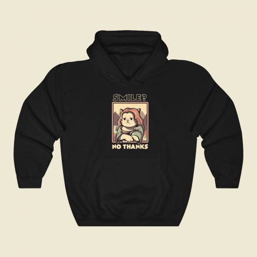 Smile No Thanks Monalisa Cat Hoodie Style