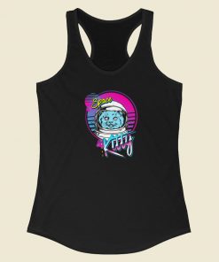 Space Kitty Astronaut 80s Racerback Tank Top