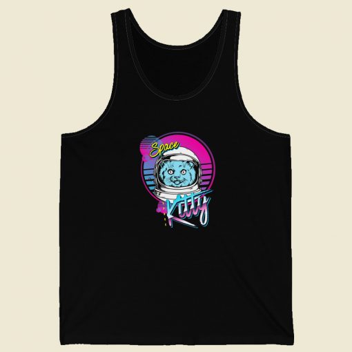 Space Kitty Astronaut 80s Tank Top