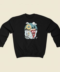 Spooky Night Pizza Funny 80s Sweatshirts Style