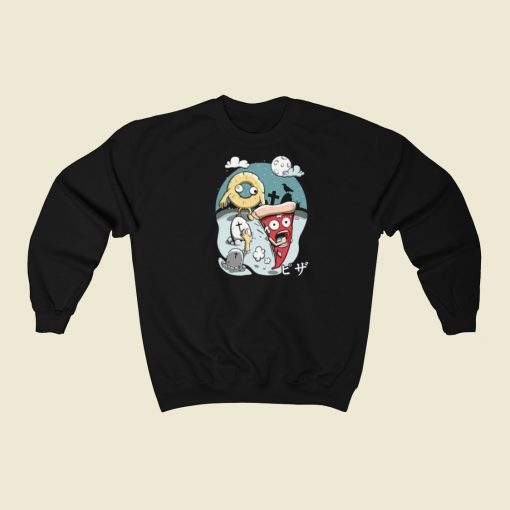 Spooky Night Pizza Funny 80s Sweatshirts Style