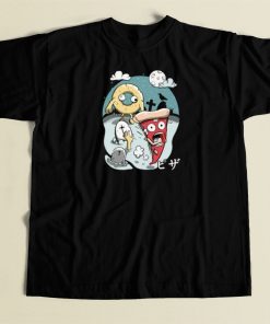 Spooky Night Pizza Funny 80s T Shirt Style