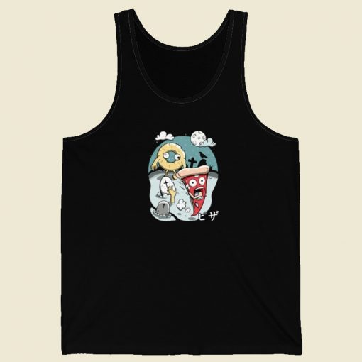 Spooky Night Pizza Funny 80s Tank Top