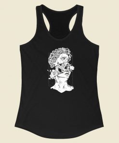 Statue Of David Skull 80s Racerback Tank Top