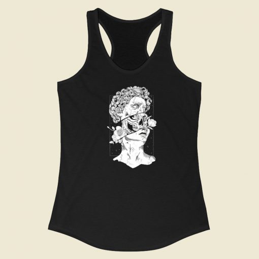 Statue Of David Skull 80s Racerback Tank Top