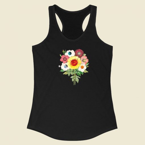 Sun Flower System Planets 80s Racerback Tank Top