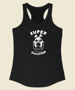 Super Eggcited Lazy Sloths 80s Racerback Tank Top