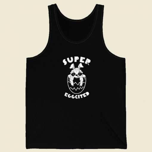 Super Eggcited Lazy Sloths 80s Tank Top