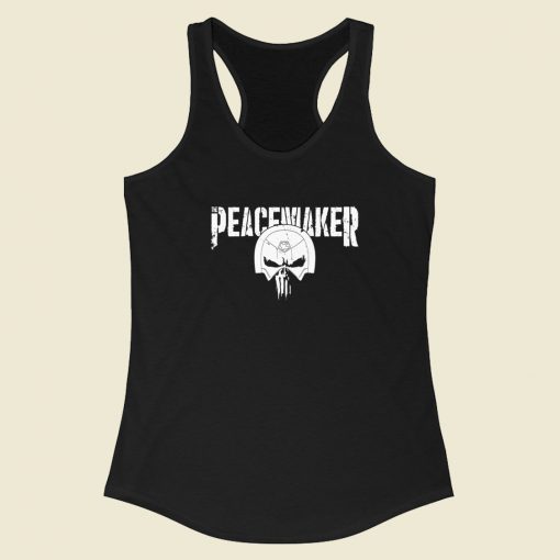 The Peacenisher Old Skull 80s Racerback Tank Top