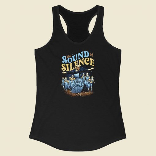 The Sound Of Silence 80s Racerback Tank Top