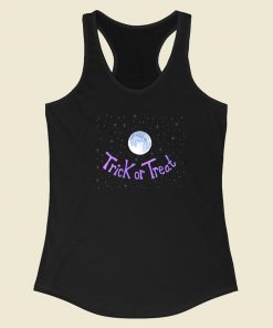 Trick or Treat Night Moon Sky 80s Racerback Tank Top