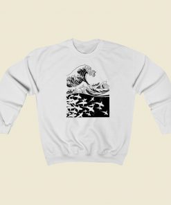 Wave Of Sharks 80s Sweatshirts Style